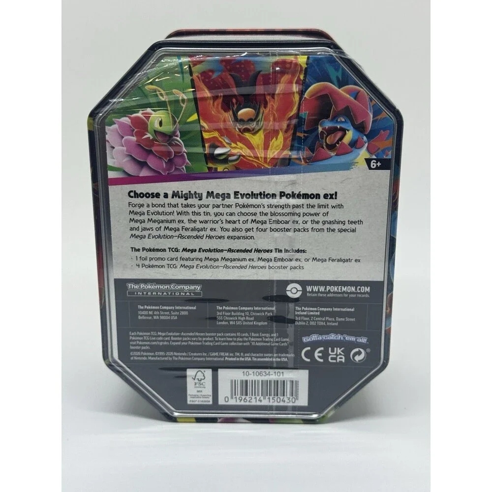 Pokemon TCG Mega Evolution Ascended Heroes Elite Box ETB X2 + Tin X1 New Sealed